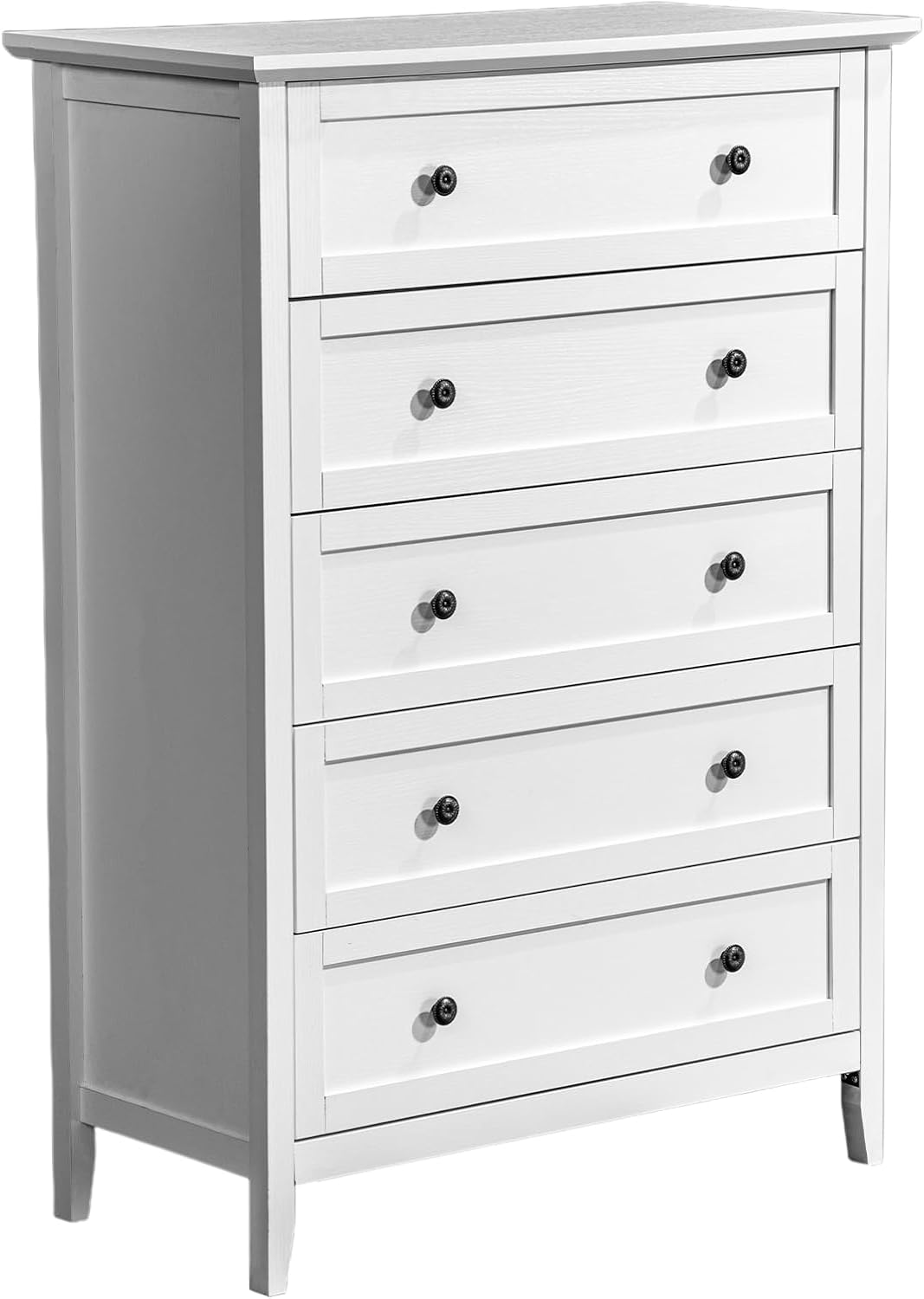 Drawer Dresser White - Nightstand Dresser Wood 5 Drawer Storage