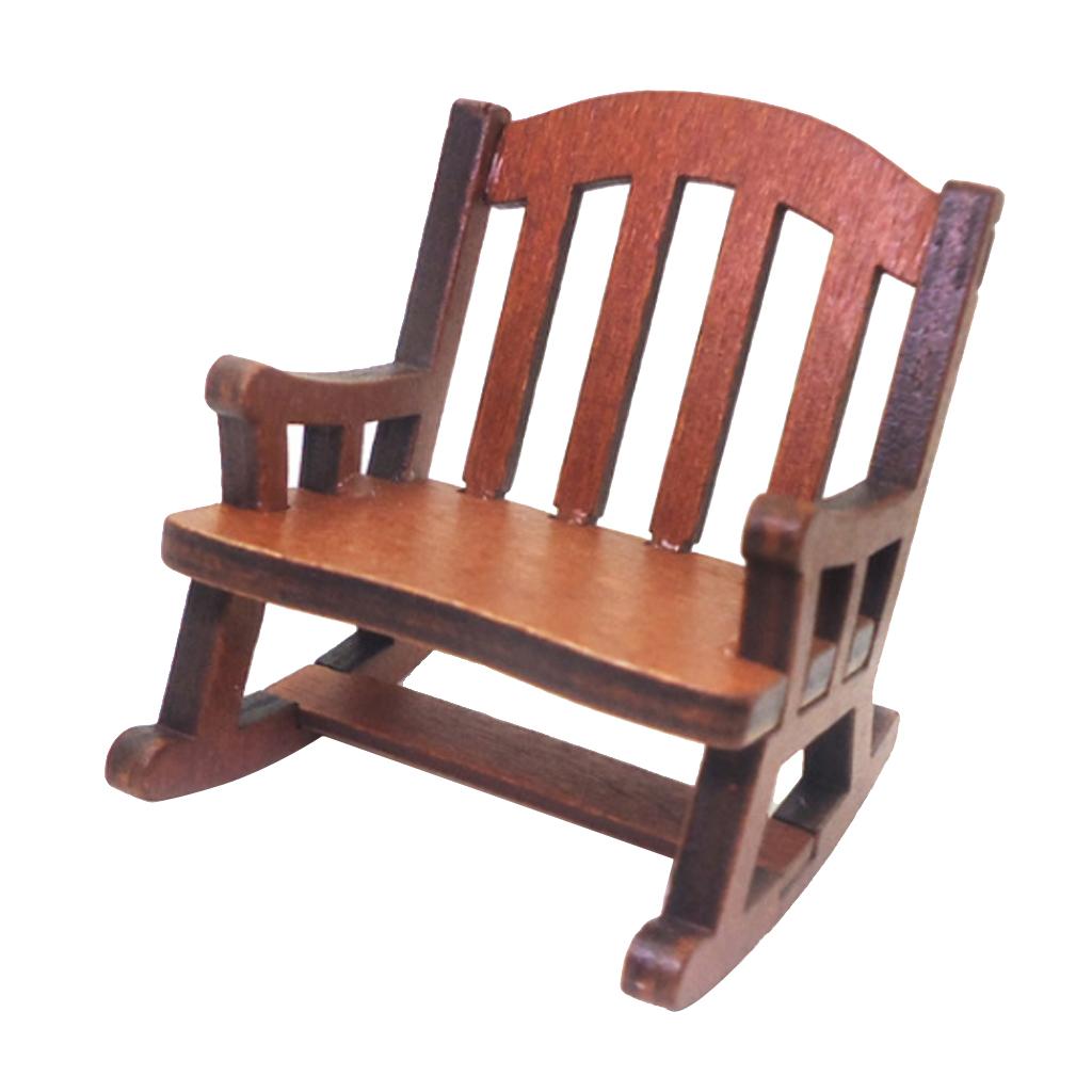 Rocking Chair Nursery - Dollhouse Rocking Chair Wooden Miniature Accessory