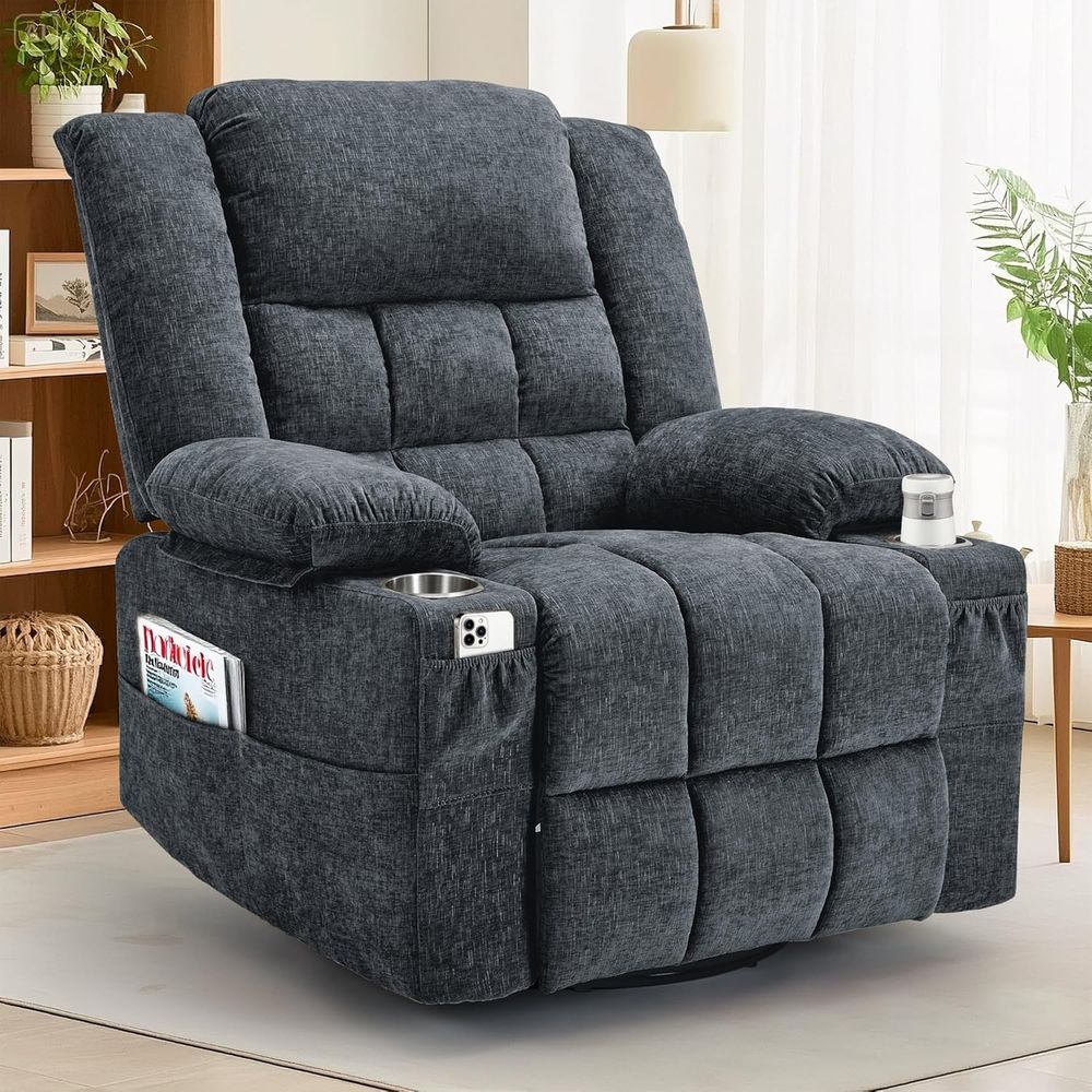 Rocking Chair Nursery - 360° Swivel Rocker Recliner for Adults,