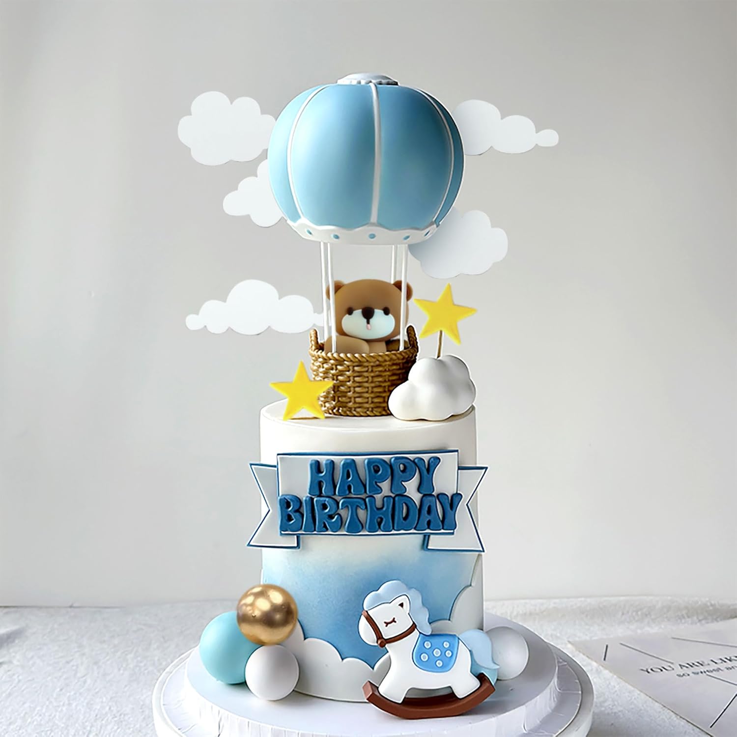 LaVenty Blue Pink Bear Cake De - đánh giá và giá Baby Nursery Hot Air Balloon