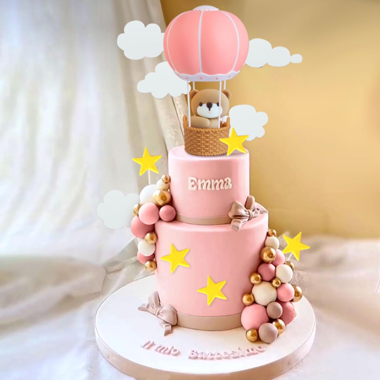 LaVenty Blue Pink Bear Cake De - đánh giá và giá Baby Nursery Hot Air Balloon