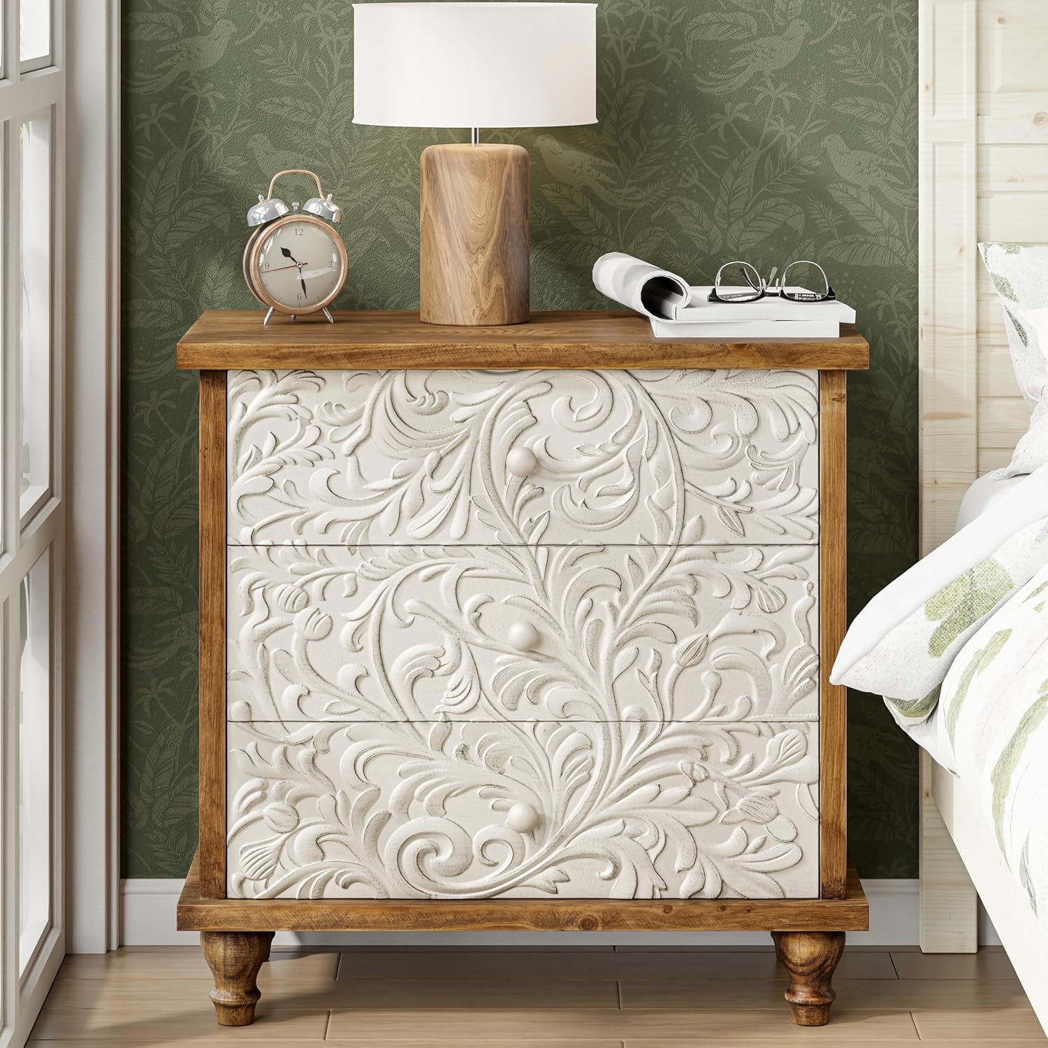 3 Drawer Farmhouse Dresser Emb - đánh giá và giá Drawer Dresser White