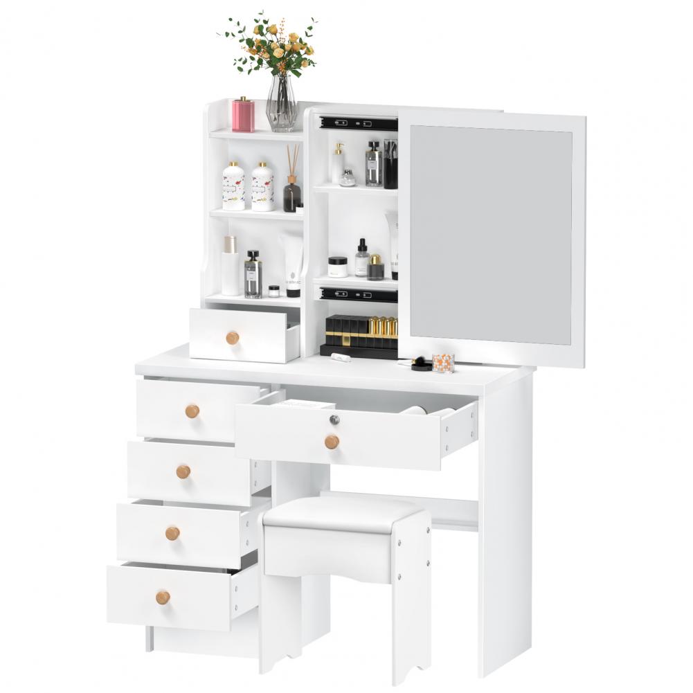 Makeup Vanities Vanity Desk wi - đánh giá và giá Drawer Dresser White