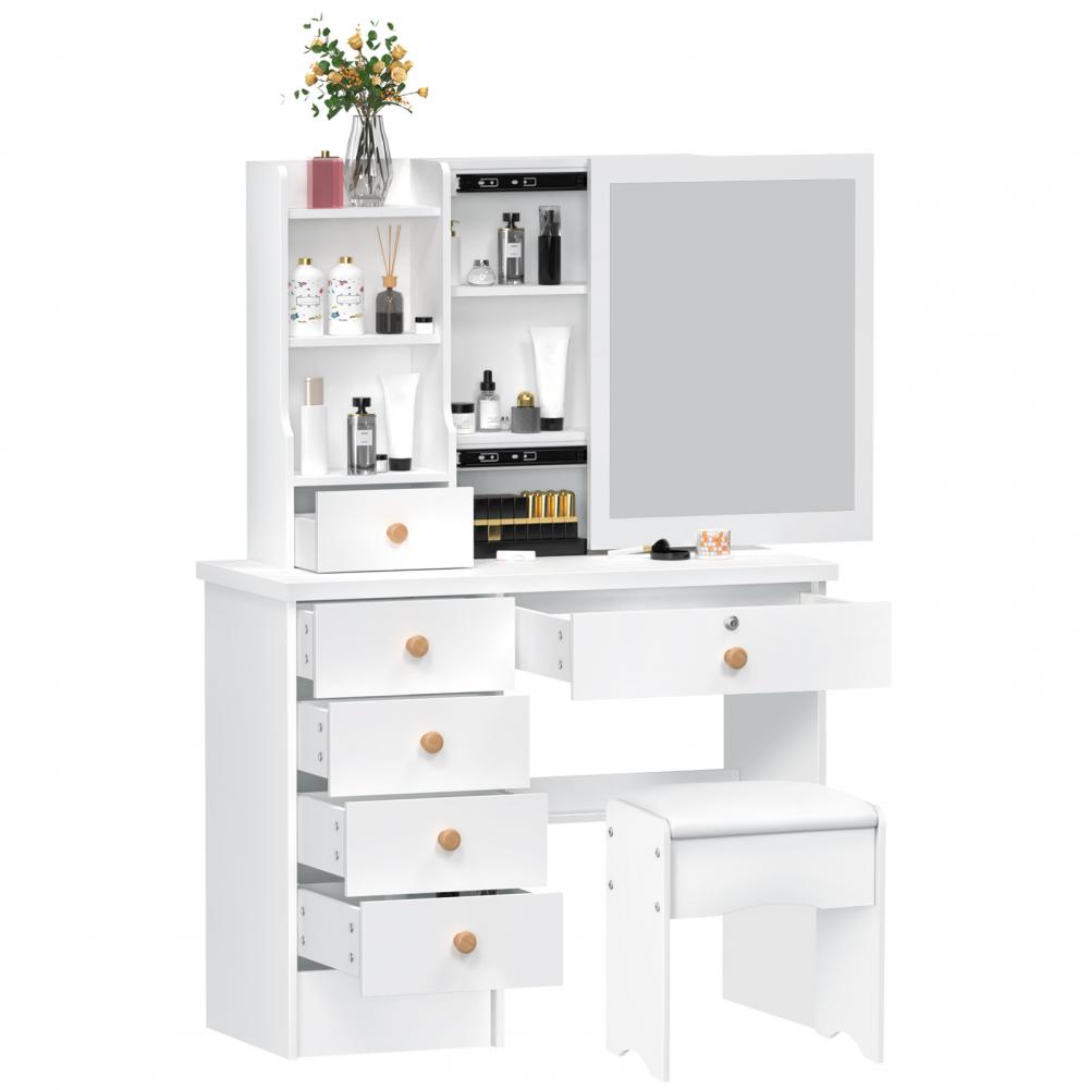 Makeup Vanities Vanity Desk wi - đánh giá và giá Drawer Dresser White