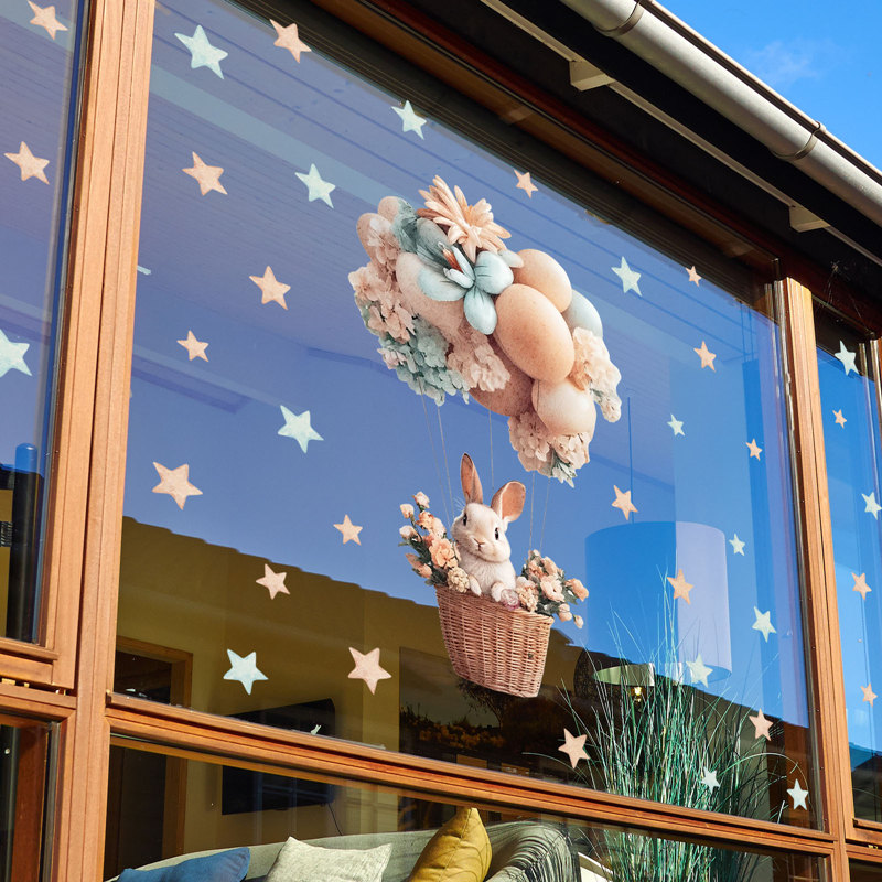Cartoon Baby Rabbit Hot-air Ba - đánh giá và giá Baby Nursery Hot Air Balloon