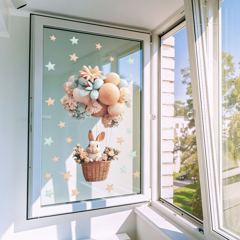 Cartoon Baby Rabbit Hot-air Ba - đánh giá và giá Baby Nursery Hot Air Balloon