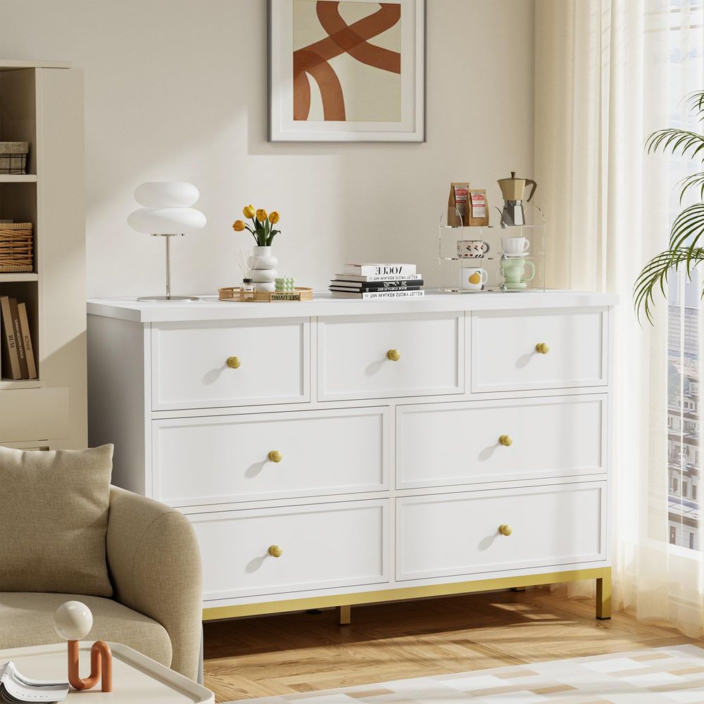 Modern 7Drawer White Dresser,4 - đánh giá và giá Drawer Dresser White