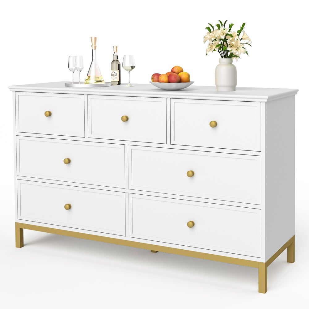Modern 7Drawer White Dresser,4 - đánh giá và giá Drawer Dresser White