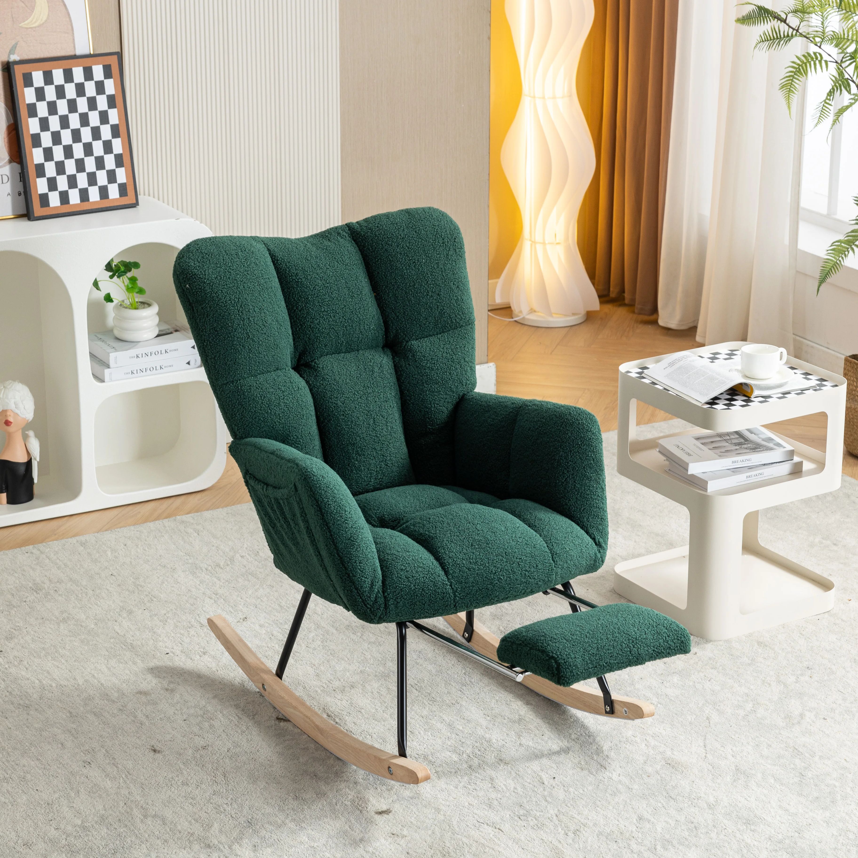 Teddy Fabric Rocking Chair Wit - đánh giá và giá Rocking Chair Nursery