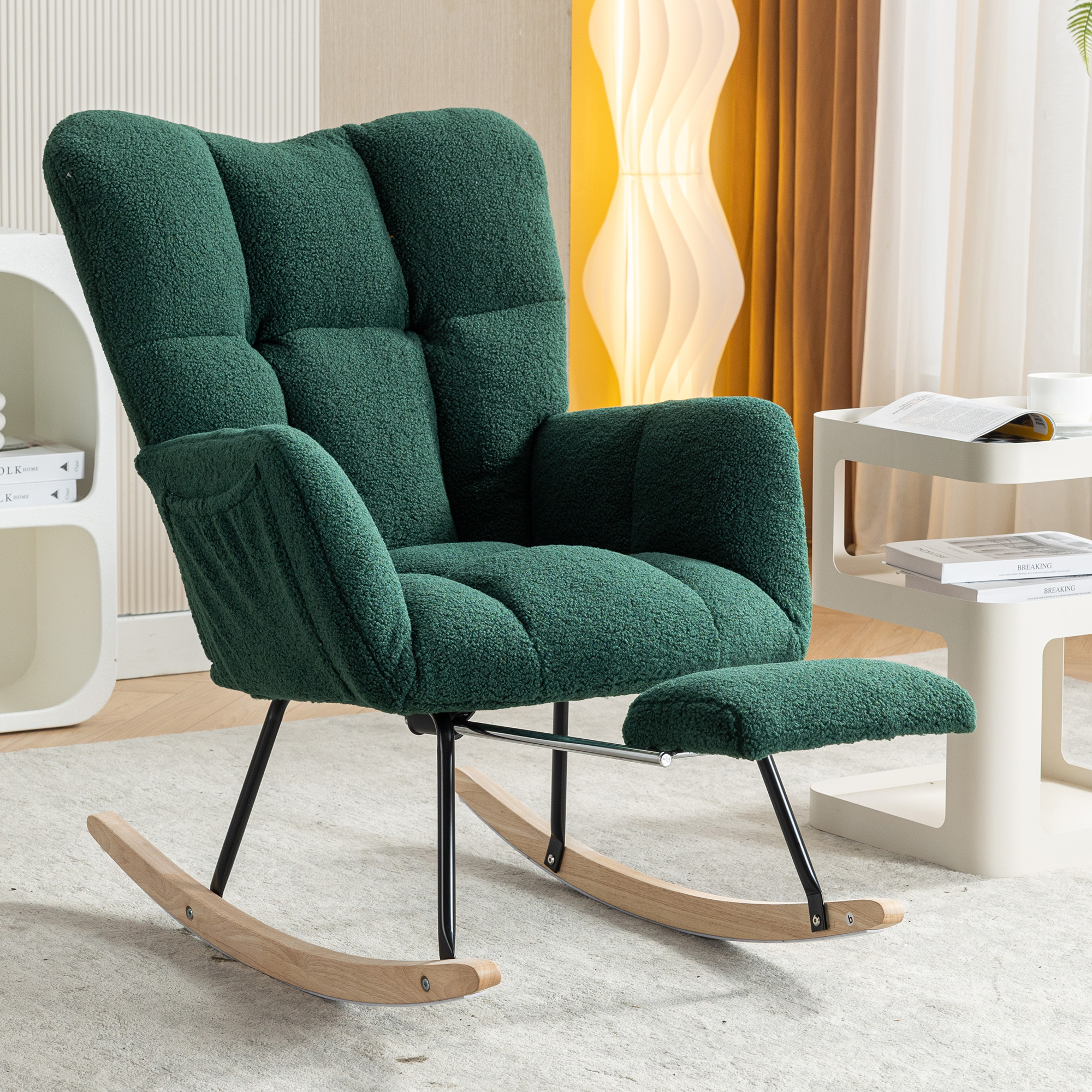 Teddy Fabric Rocking Chair Wit - đánh giá và giá Rocking Chair Nursery