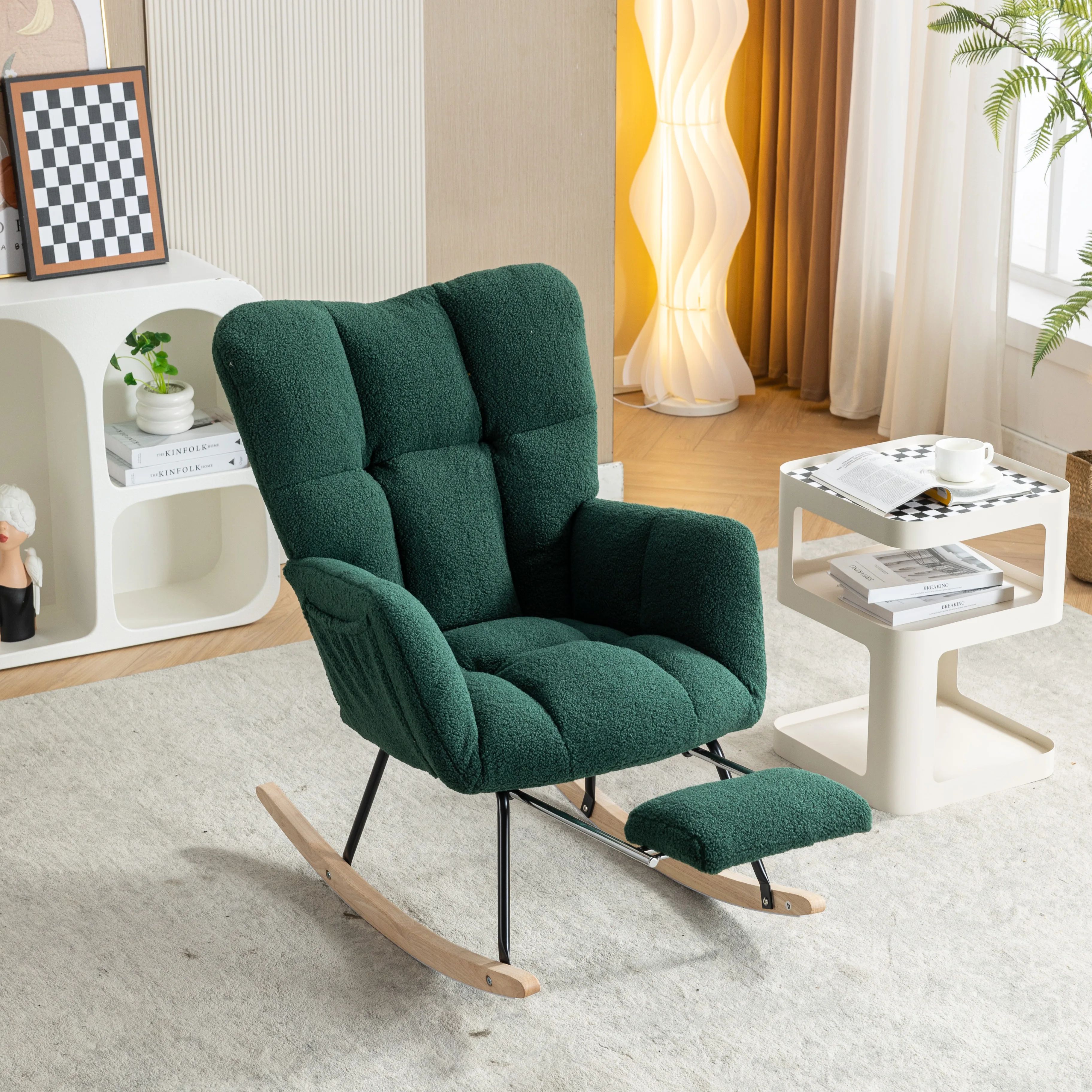 Teddy Fabric Rocking Chair Wit - đánh giá và giá Rocking Chair Nursery