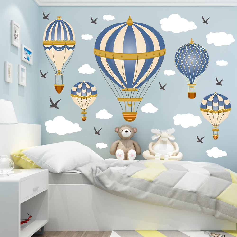 Cartoon Hot Air Balloon Clouds - đánh giá và giá Baby Nursery Hot Air Balloon