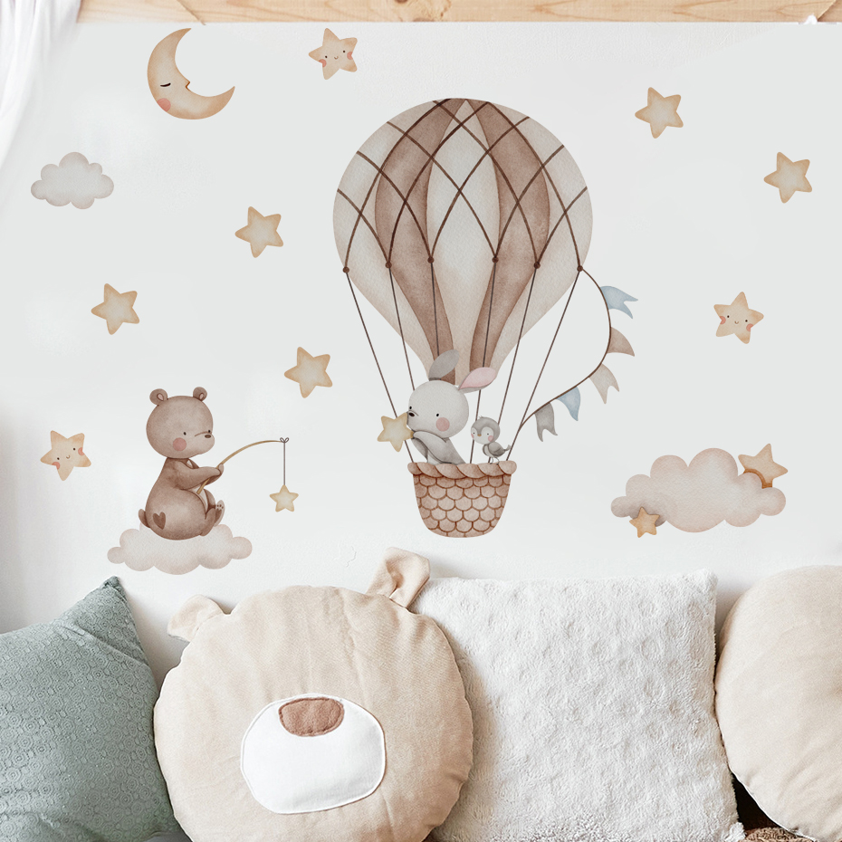 Cartoon Hot Air Balloon Animal - đánh giá và giá Baby Nursery Hot Air Balloon