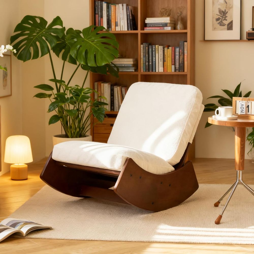 Tall Back Boucle Fabric Glider - đánh giá và giá Rocking Chair Nursery