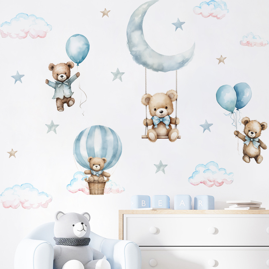 Watercolor Bear Hot Air Balloo - đánh giá và giá Baby Nursery Hot Air Balloon
