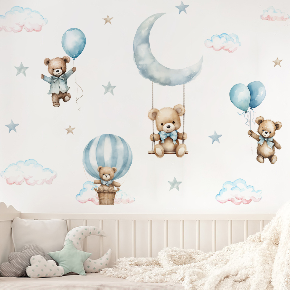 Watercolor Bear Hot Air Balloo - đánh giá và giá Baby Nursery Hot Air Balloon