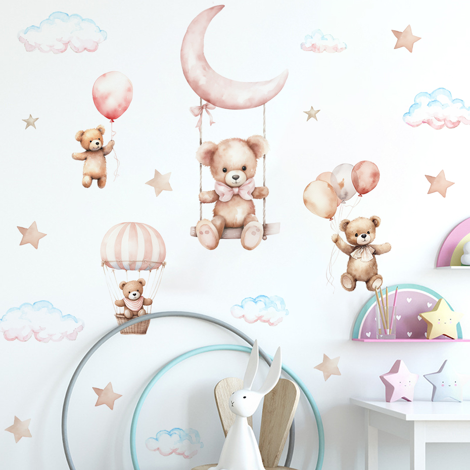 Watercolor Bear Hot Air Balloo - đánh giá và giá Baby Nursery Hot Air Balloon