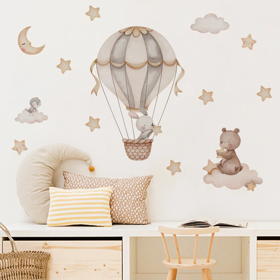 Watercolor Bear Hot Air Balloo - đánh giá và giá Baby Nursery Hot Air Balloon