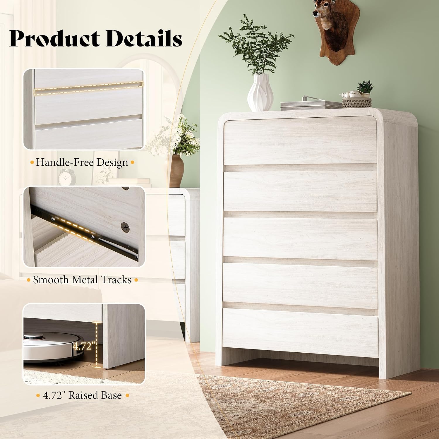 AMERLIFE Modern 3-Piece Bedroo - đánh giá và giá Drawer Dresser White
