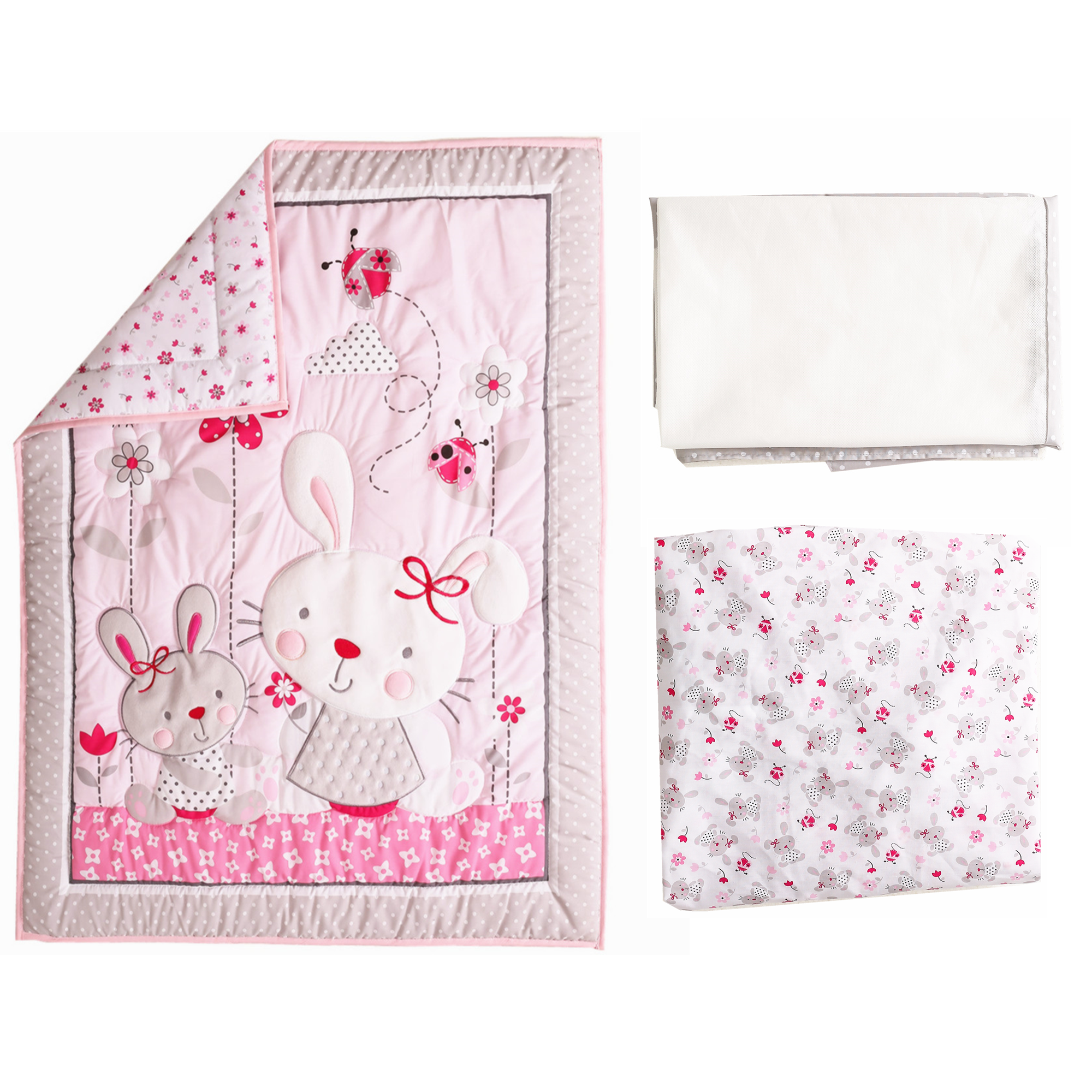 3Pcs NewBorn Baby Crib Bedding - đánh giá và giá Baby Nursery Bedding Sets