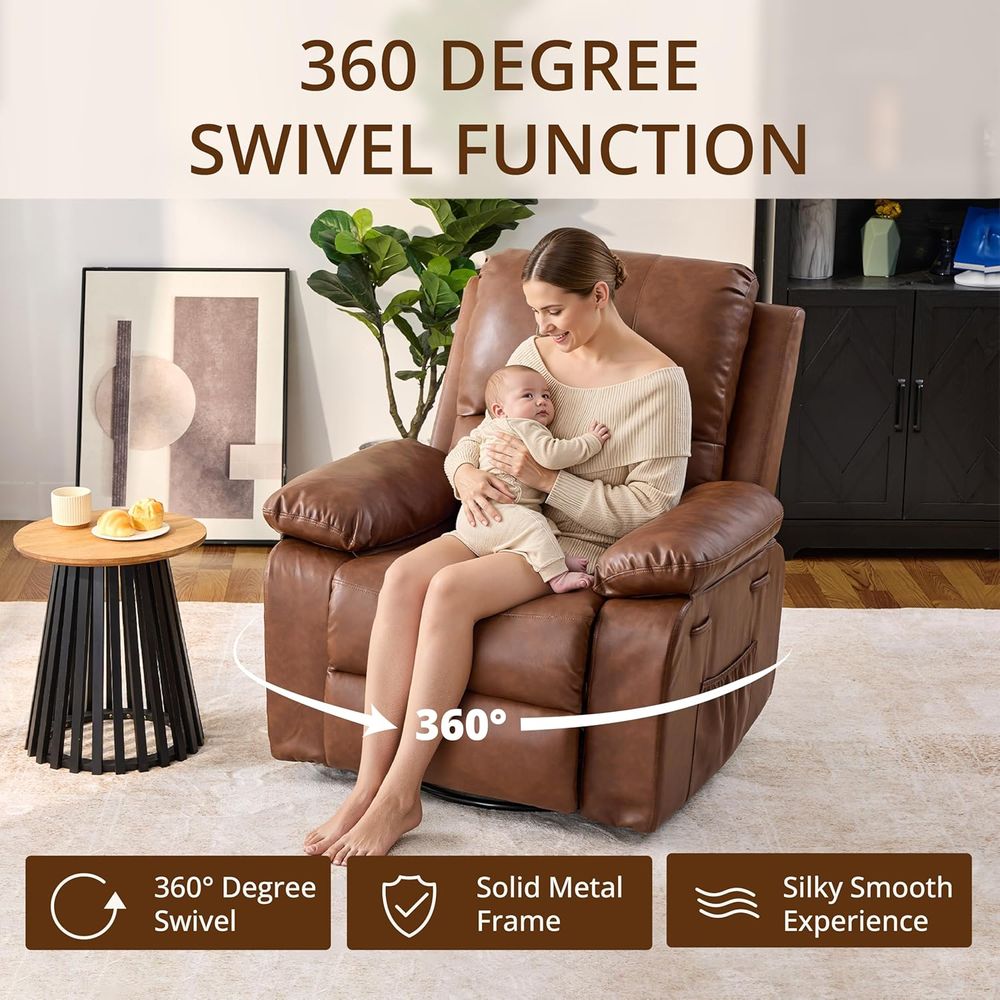 360° Swivel Rocking Leather Re - đánh giá và giá Rocking Chair Nursery