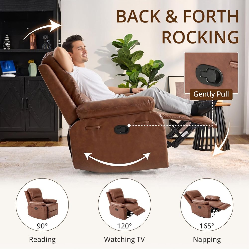 360° Swivel Rocking Leather Re - đánh giá và giá Rocking Chair Nursery