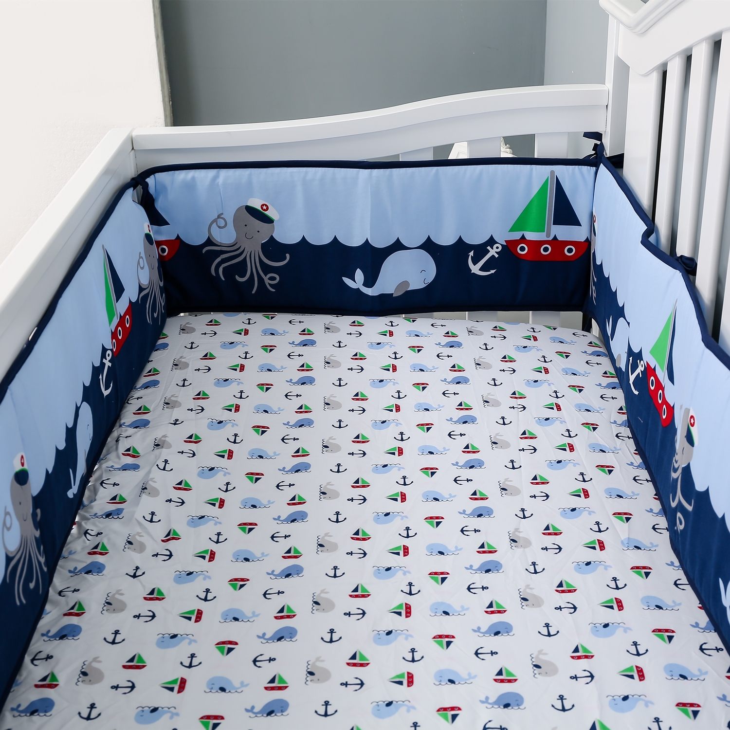 7Pcs Ocean Theme Baby Nursery  - đánh giá và giá Baby Nursery Bedding Sets