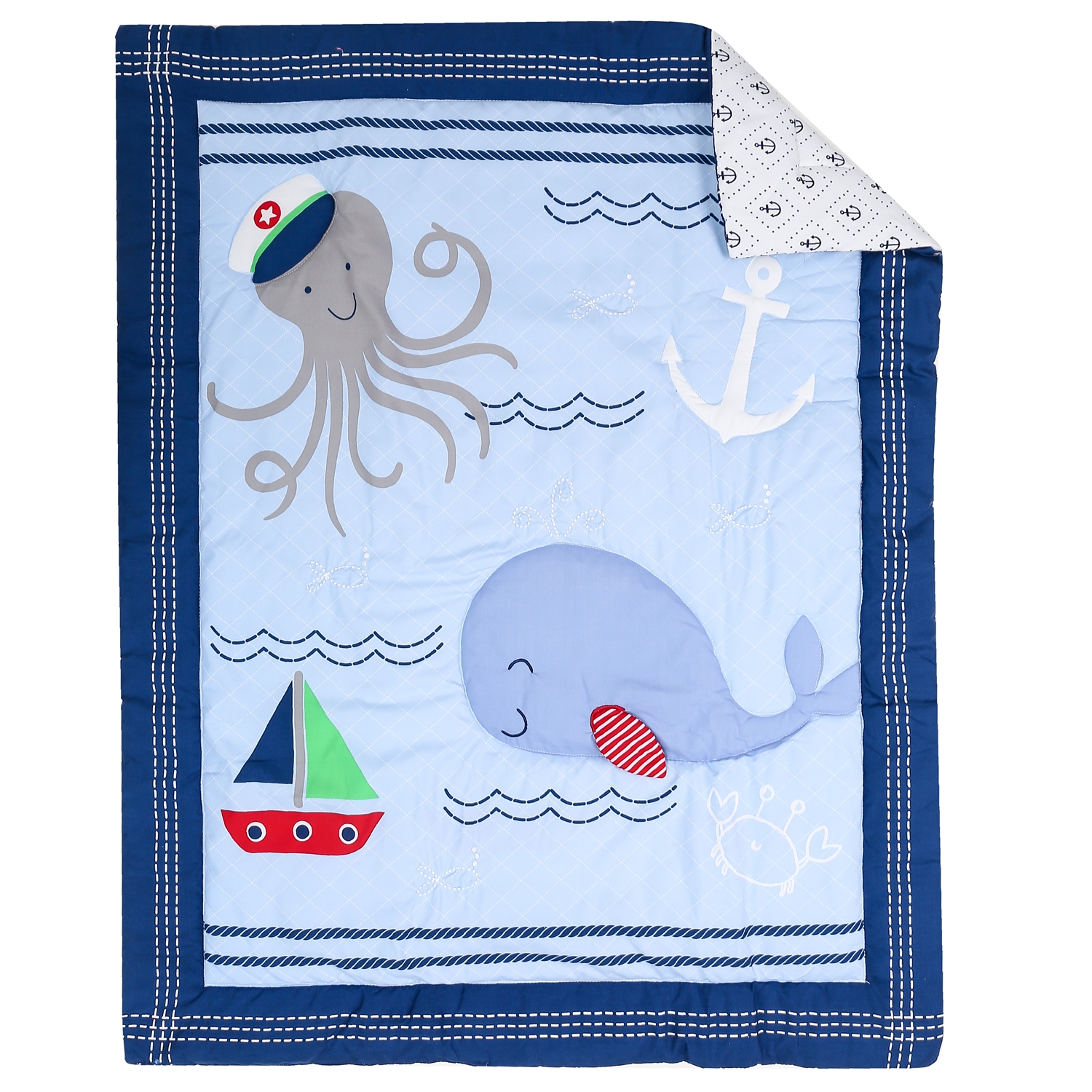 7Pcs Ocean Theme Baby Nursery  - đánh giá và giá Baby Nursery Bedding Sets