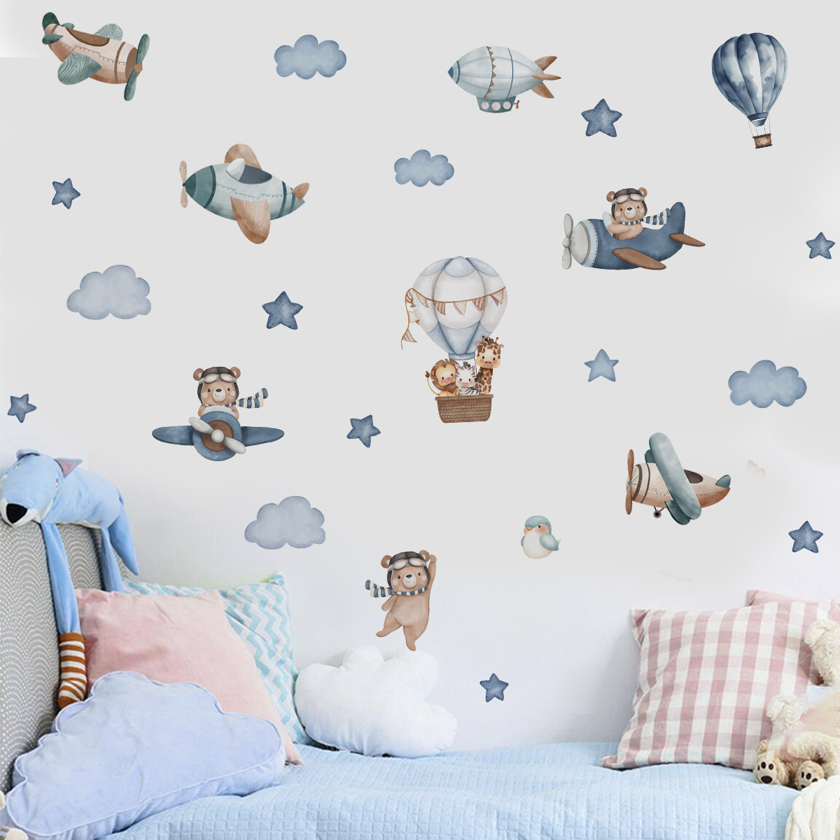 Watercolor Animals Hot Air Bal - đánh giá và giá Baby Nursery Hot Air Balloon
