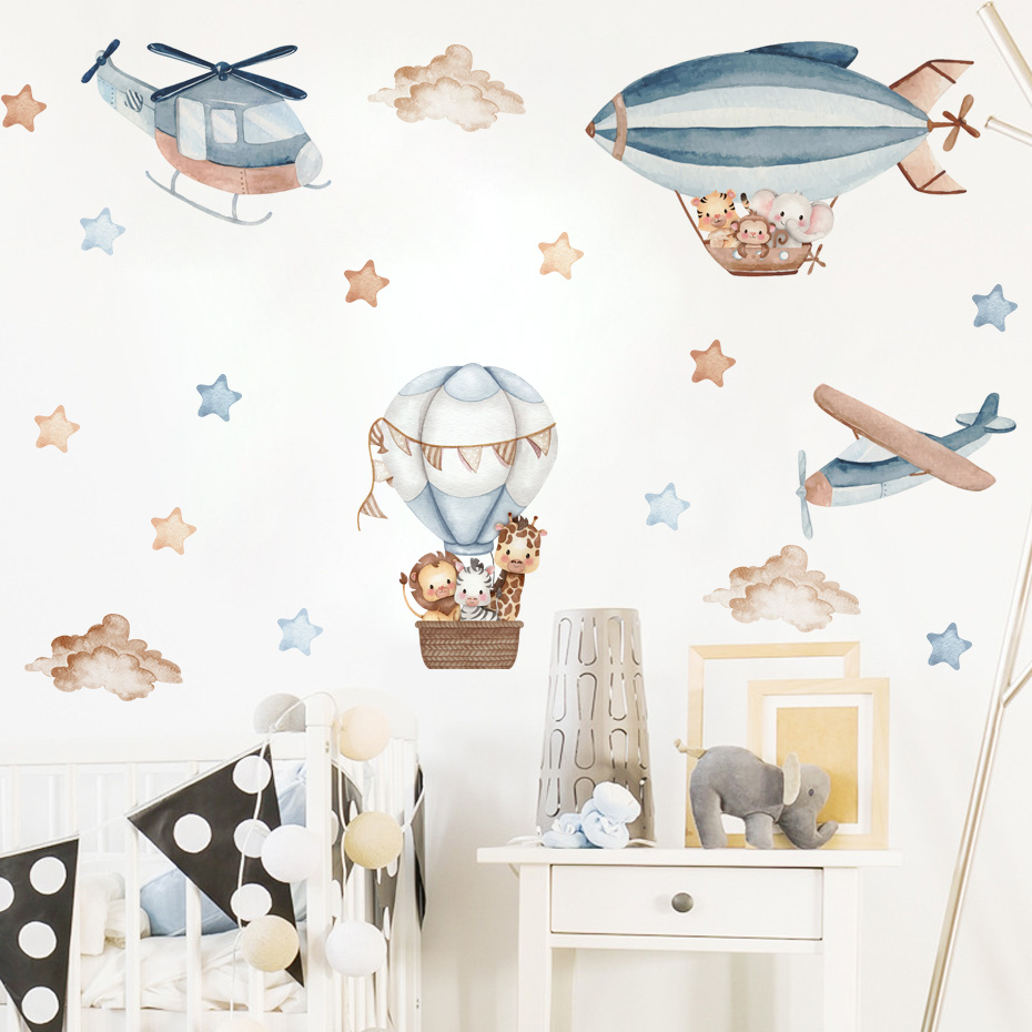 Watercolor Animals Hot Air Bal - đánh giá và giá Baby Nursery Hot Air Balloon