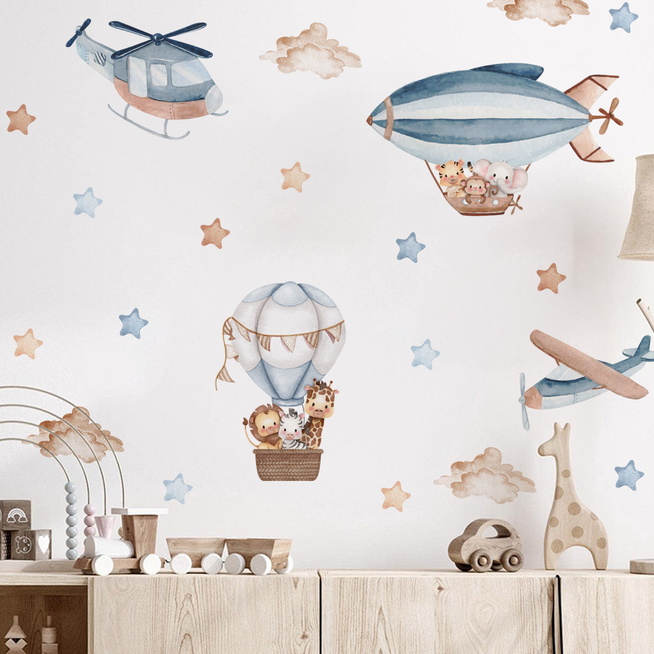 Watercolor Animals Hot Air Bal - đánh giá và giá Baby Nursery Hot Air Balloon