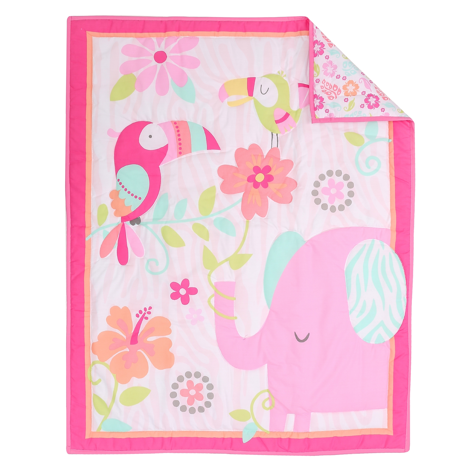 Pink Elephant Cot Baby Bedding - đánh giá và giá Baby Nursery Bedding Sets