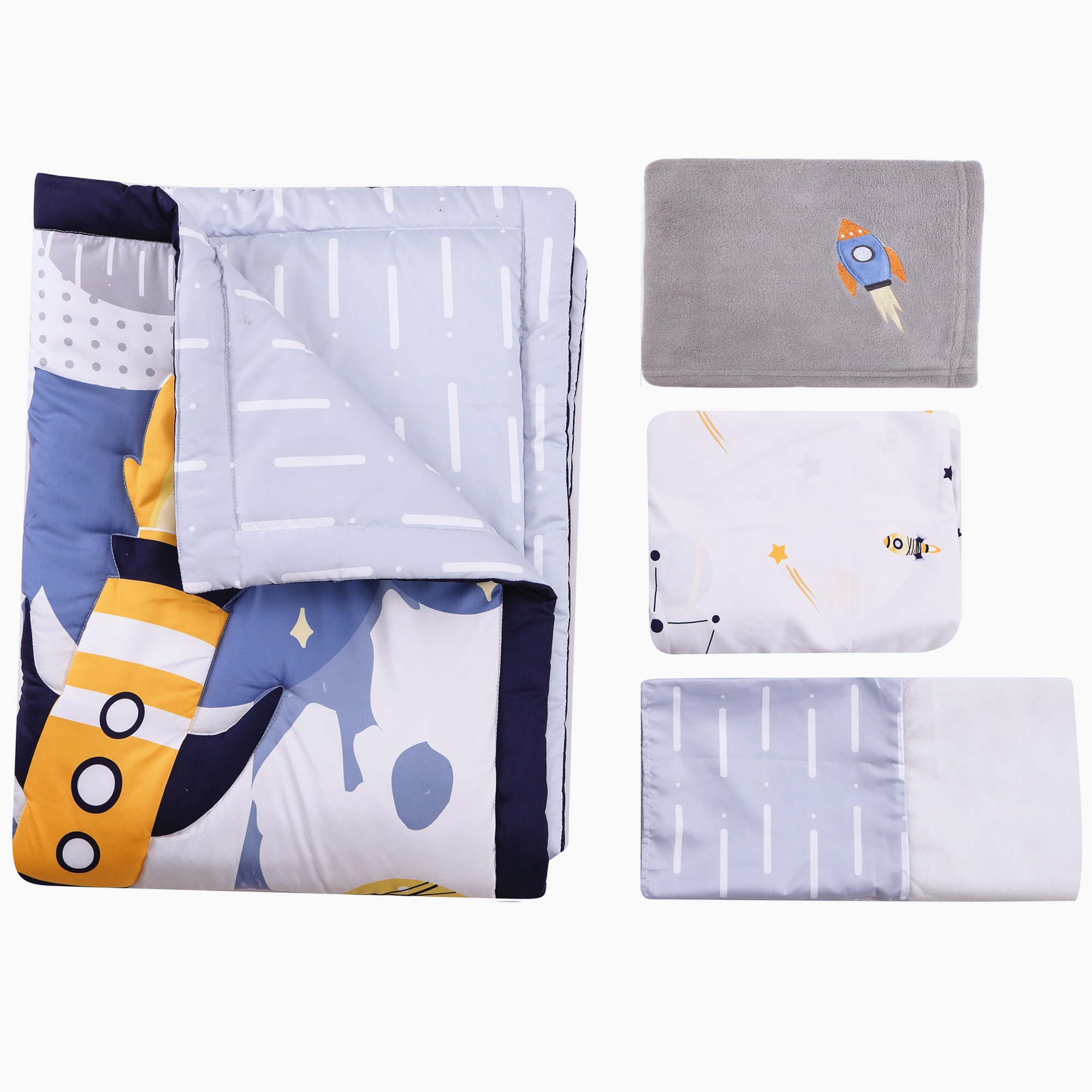 4Pcs Aviation Nursery Crib Bed - đánh giá và giá Baby Nursery Bedding Sets