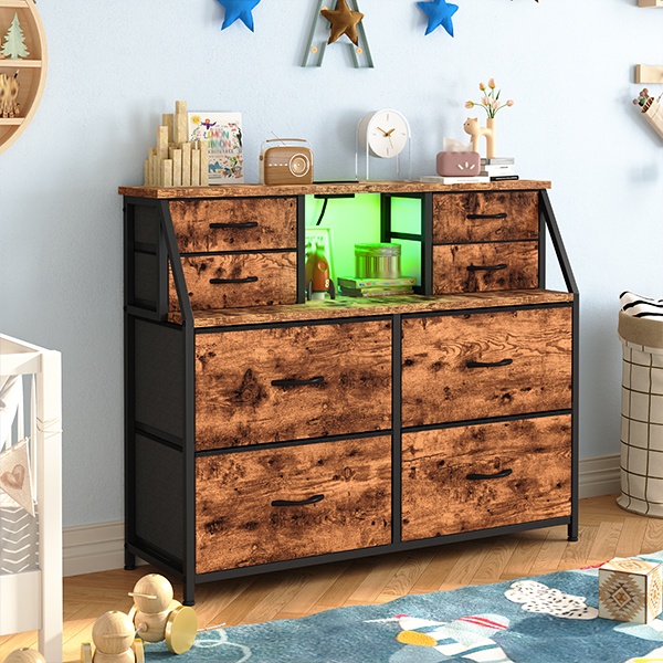 8-Drawer Wooden-Top Dresser wi - đánh giá và giá Drawer Dresser White