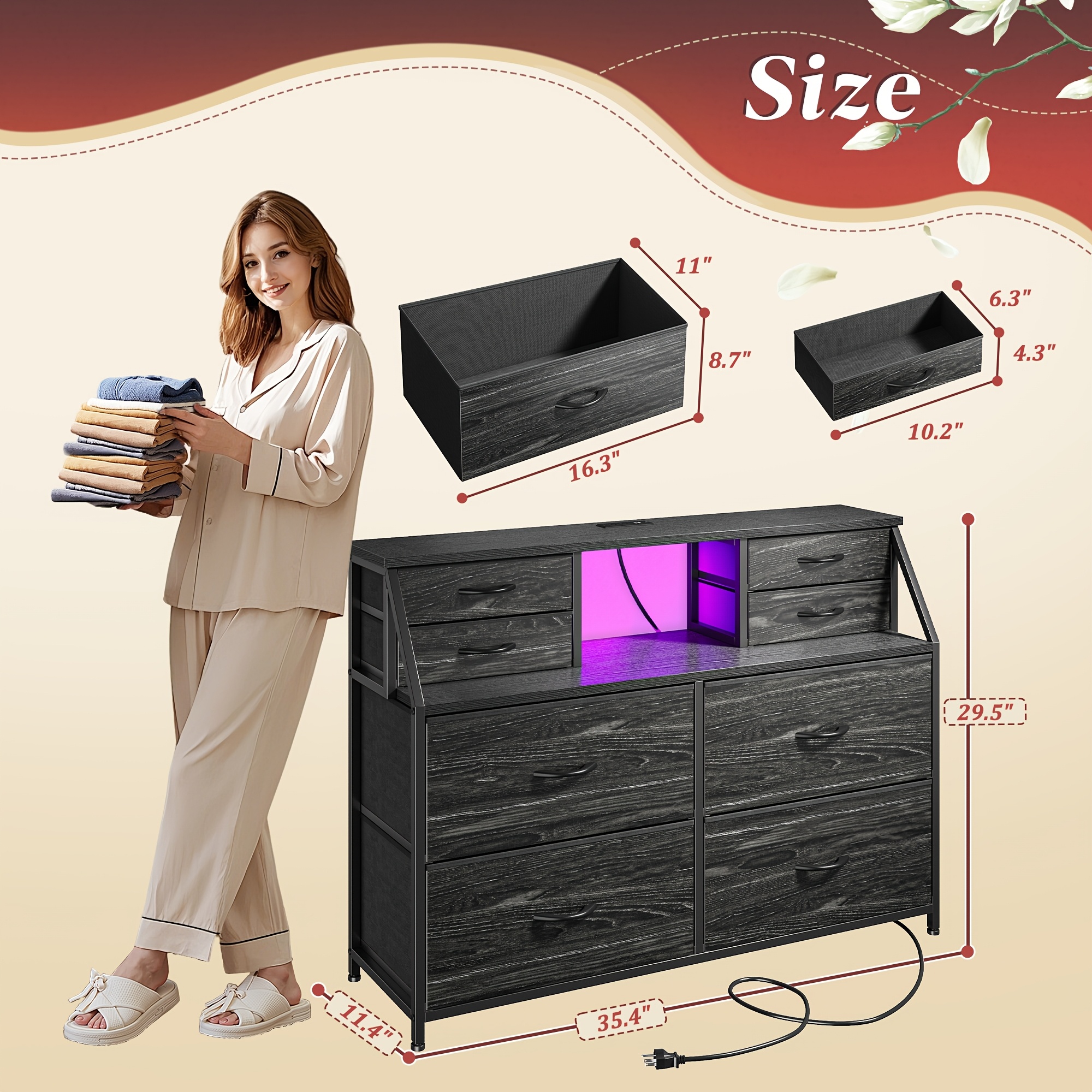 8-Drawer Wooden-Top Dresser wi - đánh giá và giá Drawer Dresser White