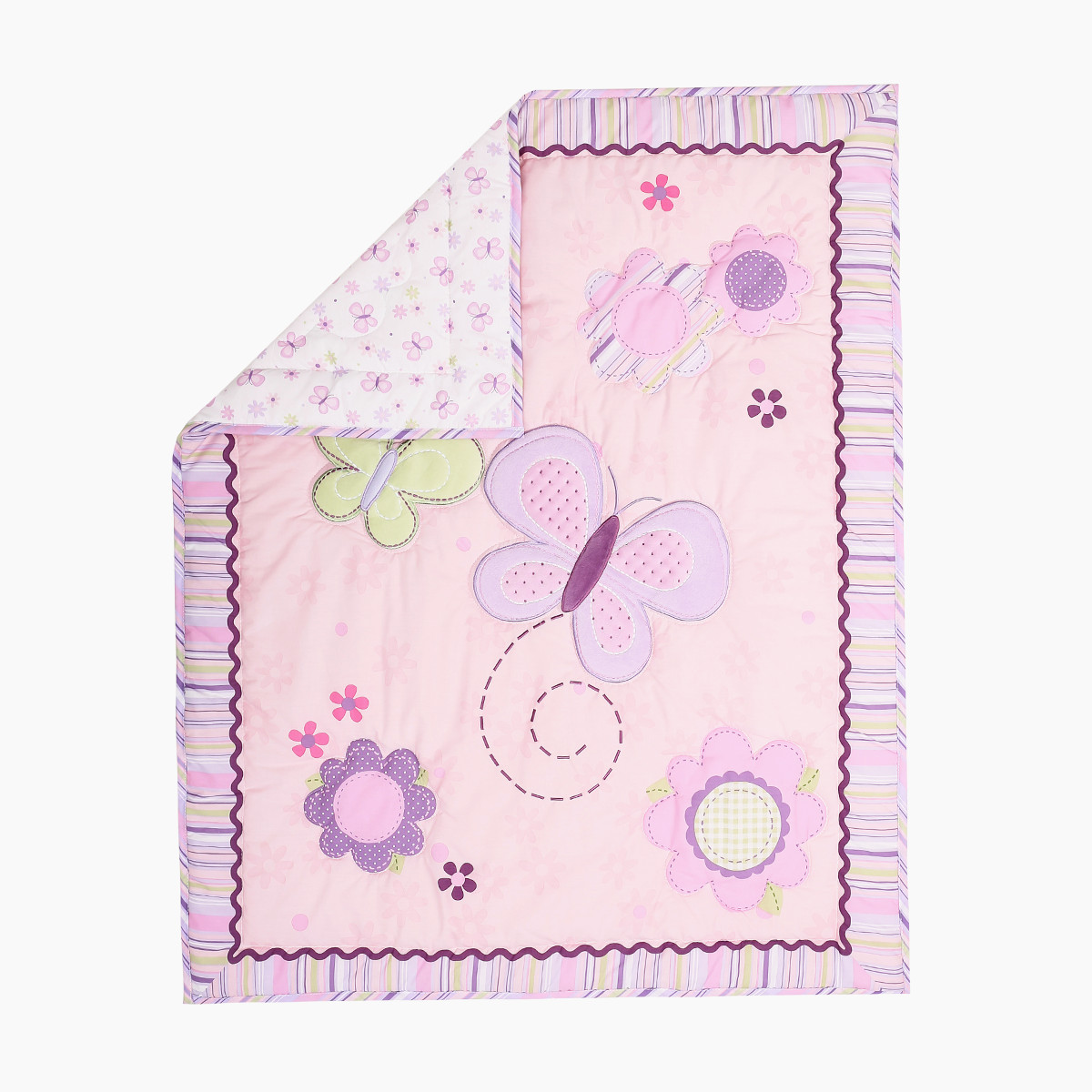 3Pcs Purple Butterfly Baby Gir - đánh giá và giá Baby Nursery Bedding Sets