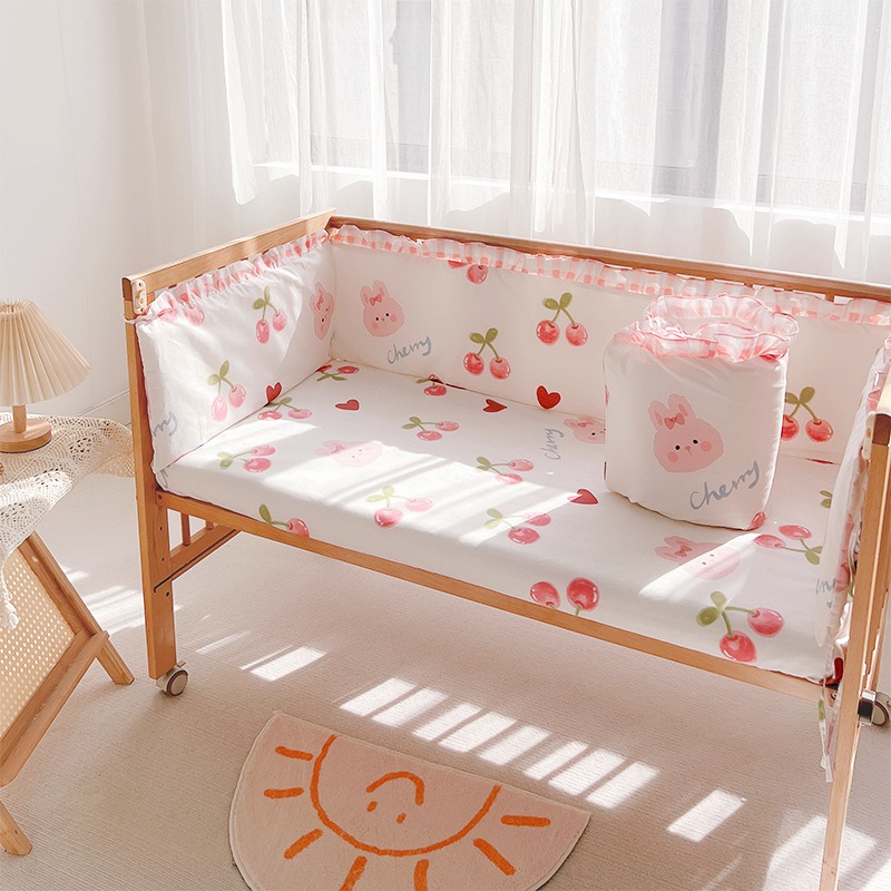 5Pcs Crib Bedding Set Girl Bab - đánh giá và giá Baby Nursery Bedding Sets