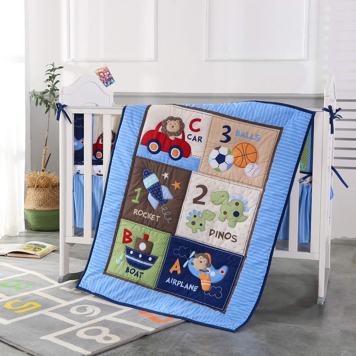 7Piece Crib Bedding Set Infant - đánh giá và giá Baby Nursery Bedding Sets