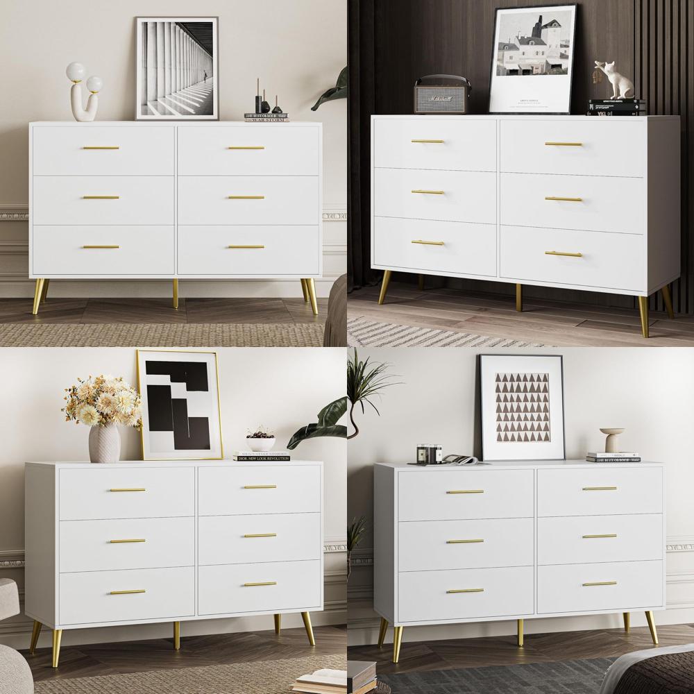 6-Drawer White Dresser with Go - đánh giá và giá Drawer Dresser White