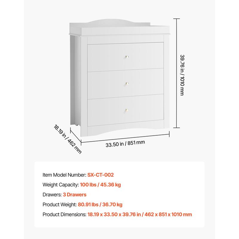 Changing Table Dresser, Baby D - đánh giá và giá Drawer Dresser White